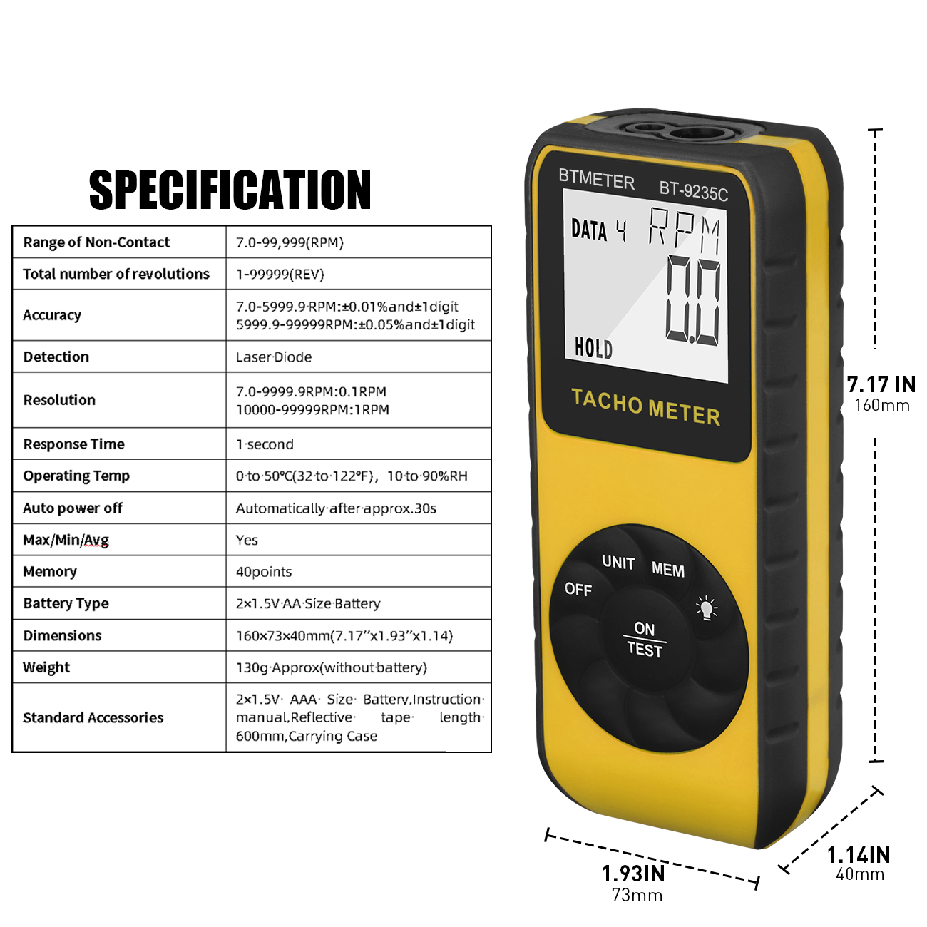 Digital Laser Tachometer Non C - Industrial Laser Tachometer 评论和价格