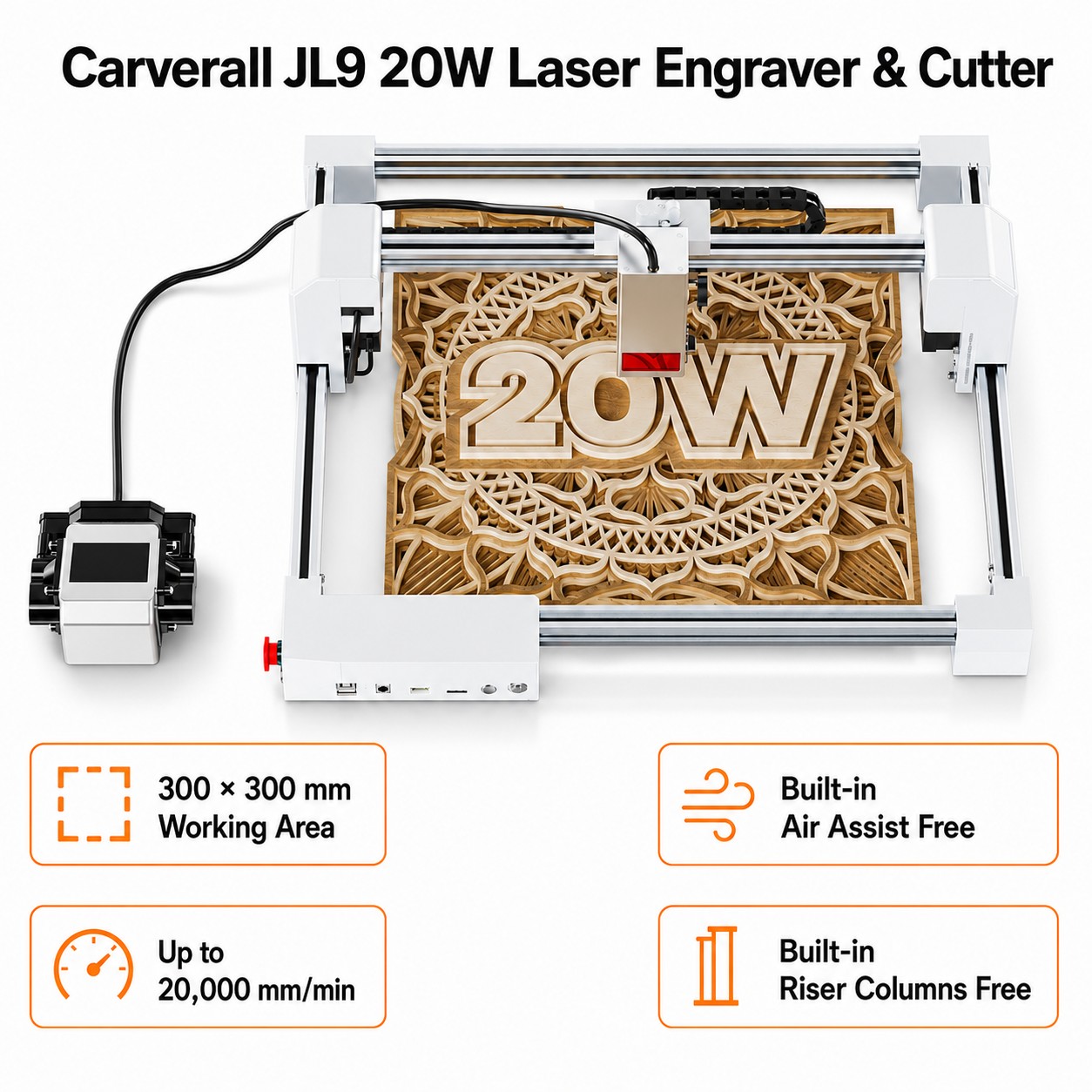 Carverall JL9 20W Laser Engrav - Industrial Laser Cutting Machines 评论和价格